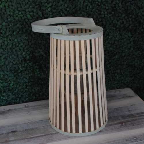 Round green wooden lantern