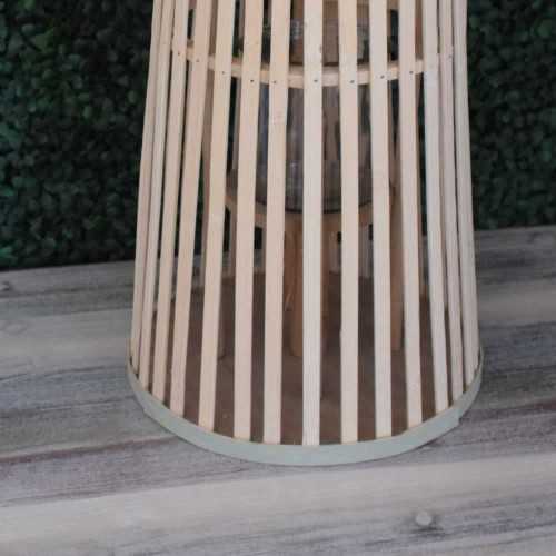 Round green wooden lantern