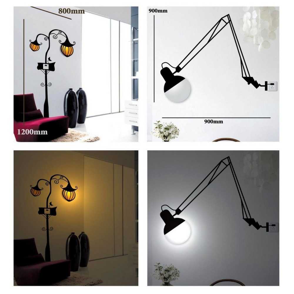 decorazione parete con lampada