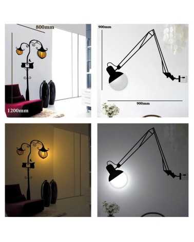 decorazione parete con lampada